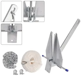 P022-a001-b Artudatech 10 Lbs Steel Slide Anchor Hot-dipped Kit Chain&rope Set Silver For Boat# P022-a001-b Artudatech 10 Lbs Steel Slide Anchor Hot-dipped Kit Chain&rope Set Silver For Boat#