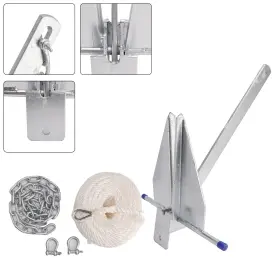 P022-a001-c Artudatech Hot-dipped Boat Anchor Kit 13lbs Sliding And Rope Set Silver For Ca P022-a001-c Artudatech Hot-dipped Boat Anchor Kit 13lbs Sliding And Rope Set Silver For Ca