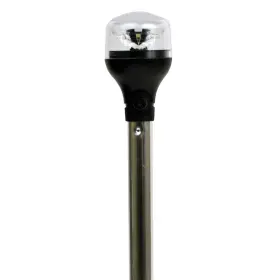 5557-pv12a7 Attwood Marine Lightarmor All-around Light-12 Inch Aluminum Pole-black Vert Composite Base Adapter