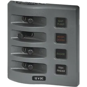 4304 Blue Sea Systems Weatherdeck Water Resistant Fuse Panel - 4 Position Grey