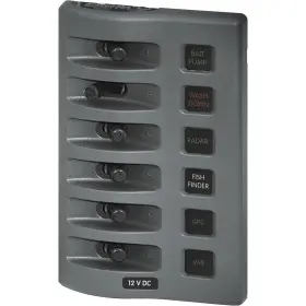 4306 Blue Sea Systems Weatherdeck Water Resistant Fuse Panel - 6 Position Grey 4306 Blue Sea Systems Weatherdeck Water Resistant Fuse Panel - 6 Position Grey