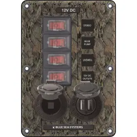 4324 Blue Sea Systems Circuit Breaker Switch Panel 4 Postion-camo With 12v Socket And Dual Us 4324 Blue Sea Systems Circuit Breaker Switch Panel 4 Postion-camo With 12v Socket And Dual Us