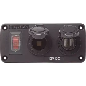 4363 Blue Sea Systems Water Resistant Usb Accessory Panels-15a Breaker 12v Socket 2.1a Dual Charger