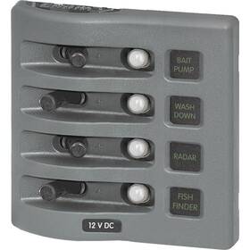 Blue Sea Systems 4374 Weatherdeck Water Resistant Circuit Breaker Panel-4 Position-grey