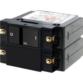 Blue Sea Systems 7414 A-series Flat Rocker Circuit Breaker - Double Pole 30a