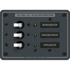 Blue Sea Systems 8058 Ac 3 Position Toggle Circuit Breaker Panel - White Switches