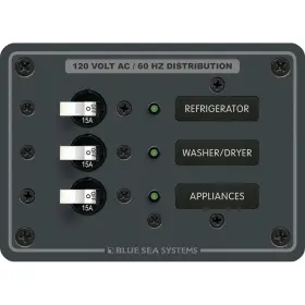 8058 Blue Sea Systems Ac 3 Position Toggle Circuit Breaker Panel - White Switches