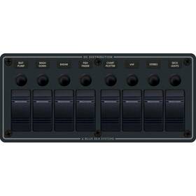 Blue Sea Systems 8371 Water Resistant Panel - 8 Position Black Horizontal Mount