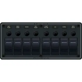 8371 Blue Sea Systems Water Resistant Panel - 8 Position Black Horizontal Mount