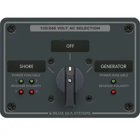 8386 Blue Sea Systems Ac Rotary Switch Panel 30 Ampere 2 Positon Off 4 Pole