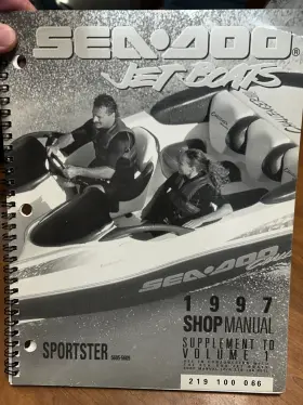 219100066 Bombardier Sea-doo 1997 Supplement Sportster Shop Repair Manual