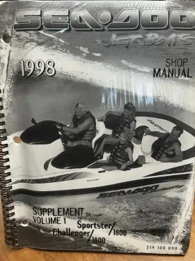 219100090 Bombardier Sea-doo 1998 Sportster Challenger Service Shop Repair Manual Seadoo