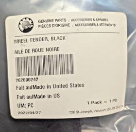 Brp 262000242 Sea-doo Trailer Wheel Fender Black New Part # Oem Genuine