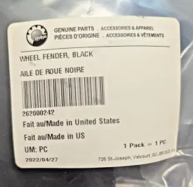 262000242 Brp Sea-doo Trailer Wheel Fender Black New Part # Oem Genuine