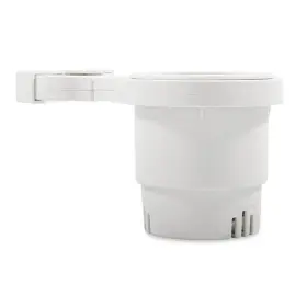 53086 Camco Clamp-on Rail Mounted Cup Holder-small For Up To 1-1/4 Inch Rail-white