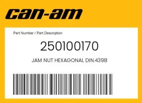 250100170 Can-am Genuine Jam Nut Hexagonal D Inch 439b -