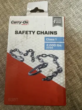 638t Carry On Trailer Hitch Safety Chain With Hook Each End Class 1 2000lbs