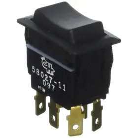 58027-11-bp Cole Hersee Sealed Rocker Switch Non-illuminated Dpdt On-off-on 6 Blade