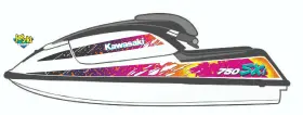 Dc-95sxi-750sxi Dc Designs Blemished Please Read Jet Ski Graphic Kit For Kawasaki 750 Sxi Sx Fits 1992-1998