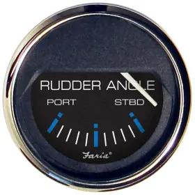 13725 Faria Beede Instruments Chesapeake Black 2 Inch Rudder Angle Indicator Gauge 13725 Faria Beede Instruments Chesapeake Black 2 Inch Rudder Angle Indicator Gauge