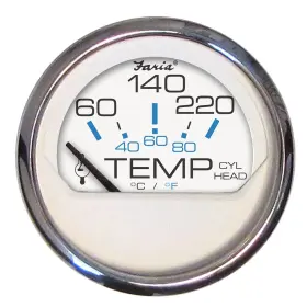 13806 Faria Beede Instruments Chesapeake White Ss 2 Inch Cylinder Head Temperature Gauge 60-220 Degreef