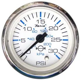 13812 Faria Beede Instruments Chesapeake White Ss 2 Inch Water Pressure Gauge 30 Psi