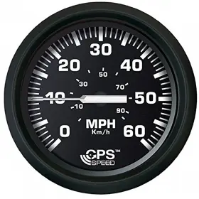 32816 Faria Beede Instruments Euro Black 4 Inch Speedometer 60mph Gps