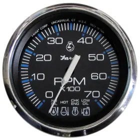 33750 Faria Beede Instruments Chesapeake Black Ss 4 Inch Tach Systemcheck-7000 Rpm Gas Johnson/evinrude Outboard