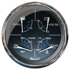 33762 Faria Beede Instruments Chesapeake Black 5 Inch Multifunction Gauge
