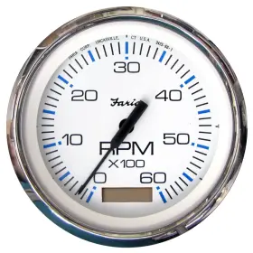 Hourmeter-6000 Faria Beede Instruments 33832 Chesapeake White Ss 4 Inch Tachometer With Rpm Gasinboard