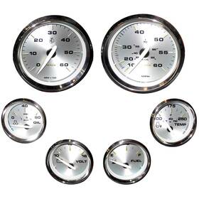 Faria Beede Instruments Ktf024 Kronos Boxed Set Of 6 Gauges For Inboard Motors