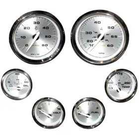 Ktf024 Faria Beede Instruments Kronos Boxed Set Of 6 Gauges For Inboard Motors