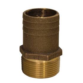 Groco Ff-2000 2 Inch Npt X 2-1/4 Bronze Full Flow Pipe To Hose Straight Fitting