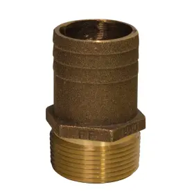 Ff-2000 Groco 2 Inch Npt X 2-1/4 Bronze Full Flow Pipe To Hose Straight Fitting