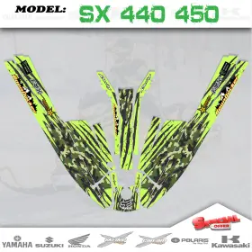 108-cmlg Hell Graphics Kit Decals For Kawasaki Jet Ski Sx 440 550 1982-1995 Stickers Camo