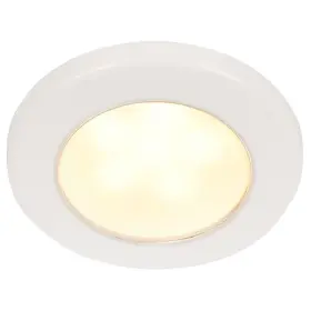 958109011 Hella Marine Euroled 75 3 Inch Round Screw Mount Down Light-warm White Led-white Plastic Rim-12v