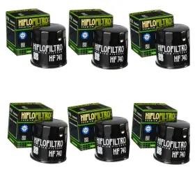 69j-13440 Hiflofiltro Hf740x6 Hf740 Oil Filter 6-pack Black Replaces Yamaha