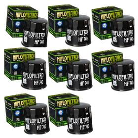 Hiflofiltro Hf740x8 Hf740 Oil Filter - Black 8 Pack Replaces Yamaha 69j-13440-01 And 69j-13440-03