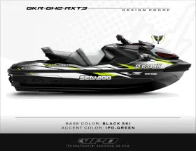 Gkr-gh2-rxt3 Ipd Graphics Graphic Kit For Sea-doo 2018-up Gtx Wake Pro 230 Rxt And Rxt-x Gh2 Design