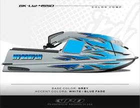 Gkv-lw-4550 Ipd Graphics Jet Ski Graphic Kit For Kawasaki 440 And 550 Lw Design