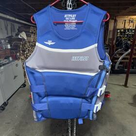 Jet Pilot Jp25221-xl-bluchr-jp3 F-86 Saber Side Zip Life Vest Xl- Blue