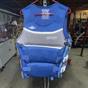 Jp25221-xl-bluchr-jp3 Jet Pilot F-86 Saber Side Zip Life Vest Xl- Blue