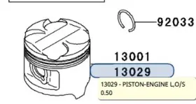 13029-1160 Kawasaki 1987-2009 Ninja Vulcan Piston Engine L O/s New Oem
