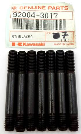 Kawasaki 92004-3017 Set Of 7 Nos Oem Studs Factory Parts 8x50 Js440/js550