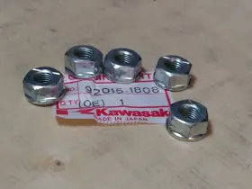 92015-1808 Kawasaki Five Oem Wheel / Driveshaft Lock Nuts 10mm Klf220 Klf300 Klf400