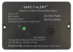 62-542-bl-marine Mti Industries Marine Carbon Monoxide Alarm 12v Hard Wire Flush Mount