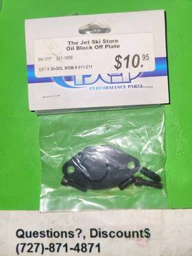 Performance 36-005 Seadoo 587/657 X /717 Yamaha 800/1100/1200 Kawasaki 900/1100 Oil Block Off