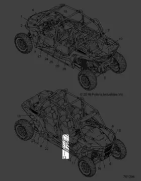7183950 Polaris Genuine 2016 Razor Xp Top Right Hand Door Decal