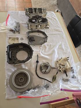 Rotax 4140492 Crank Case With Flywheel And Rotary Valve For A Bombardier 657 Engine