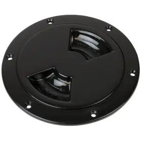 336145-1 Sea-dog Smooth Quarter Turn Deck Plate - Black 4 Inch